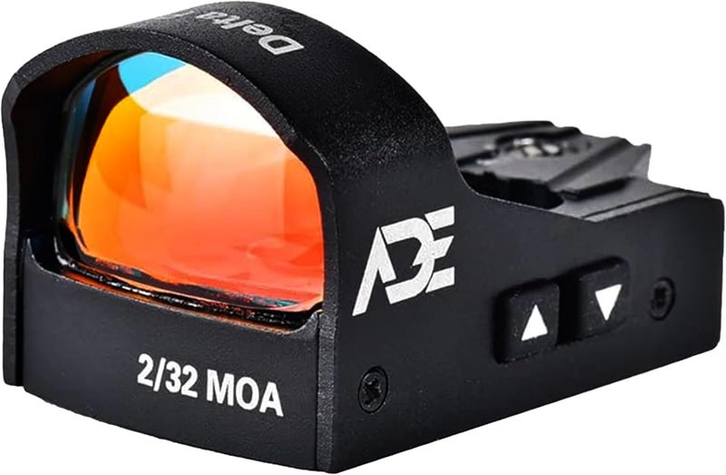 Ade Advanced Optics ADE RD3-012PRO Motion Awake (Sensor Activated) System Red Dot with 2MOA Dot and 32 MOA Circle Multi Reticle Reflex Sight for Handgun That is Compatible with Doctor Footprint – Compact Reflex Optic - Image 1